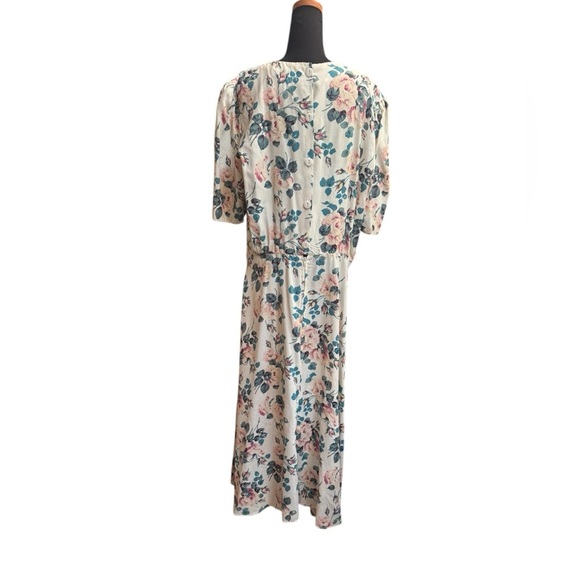 80’S VINTAGE E.D. MICHAELS Floral Women’s Dress Size 13/14 Pockets Modest Farm - Picture 5 of 15